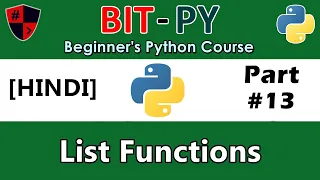 HINDI BIT-PY Beginner s Python Course Part List Functions