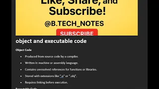 object and executable code