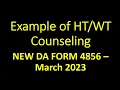 New DA FORM 4856 Counseling for Height and Weight