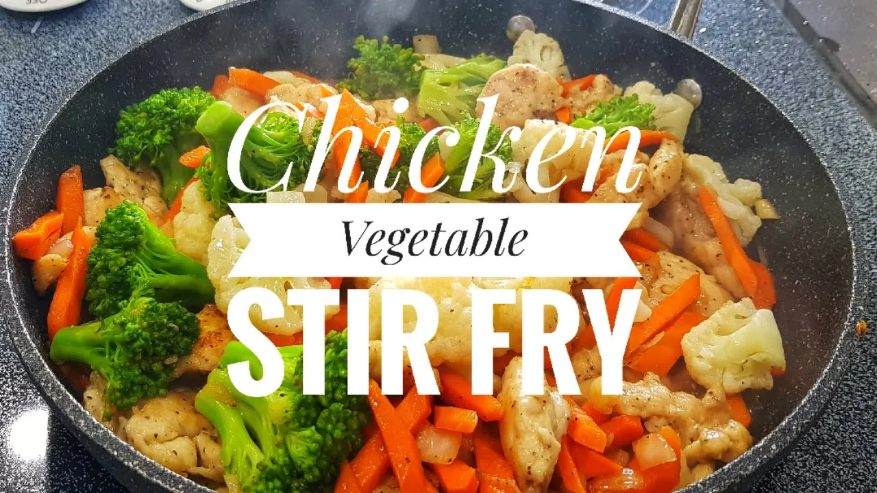 Quick Chicken Stir Fry! This easy Chicken and veggie stir fry is a quick mid-week meal with a kick o. 