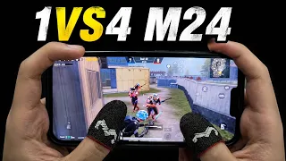 M24 KING π 1vs4 M24 | Iphone Handcam | pubg mobile