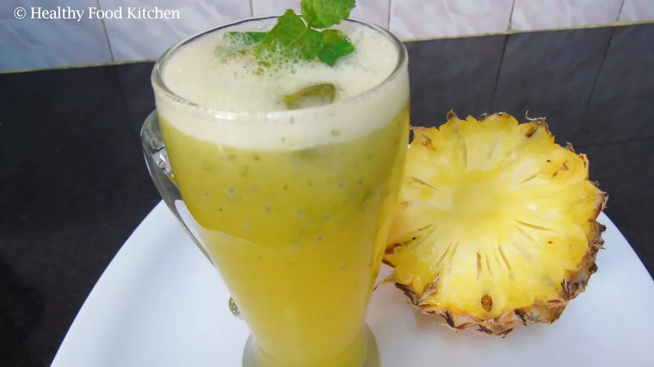 Pineapple Kulukki Sarbath Recipe - Kulukki Sarbath Recipe - Summer Special Recipe - Pineapple Juice