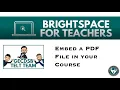 Embed a PDF file in Brightspace