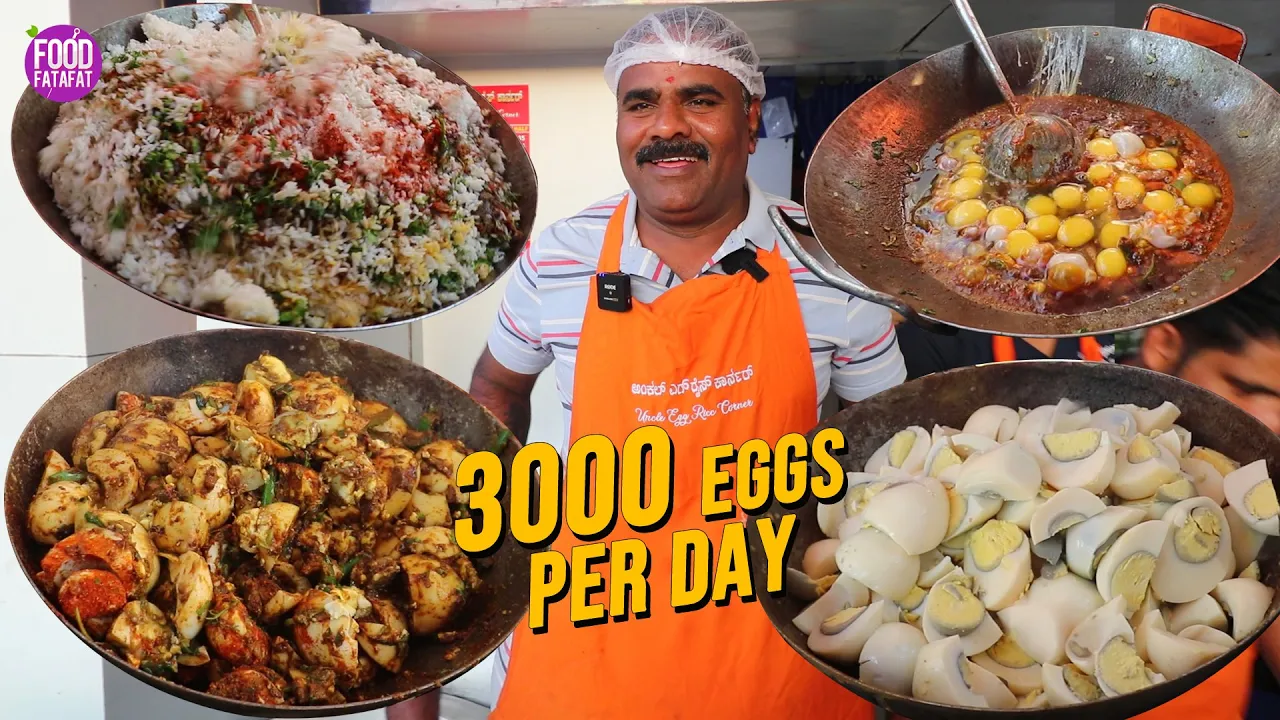 Uncle Sells 3000 Egg Dishes Daily   Fried Rice, Egg Chilly, Egg Bonda   Street Food Bengaluru