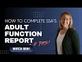 Adult Function Report Social Security Disability SSA 3373