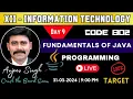 Day 9 - Fundamentals of Java Programming Class 12 Information Technology Code 802 Quick Revision