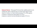 saddle point value of game optimal solution