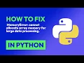 How to fix MemoryError cannot allocate array memory for large data processi in Python
