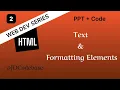 Text Formatting Elements - HTML Tutorial for Beginners Web Development Series JDCodebase