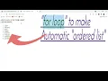 Automatic ordered list with for loop on button click HTML CSS JAVASCRIPT