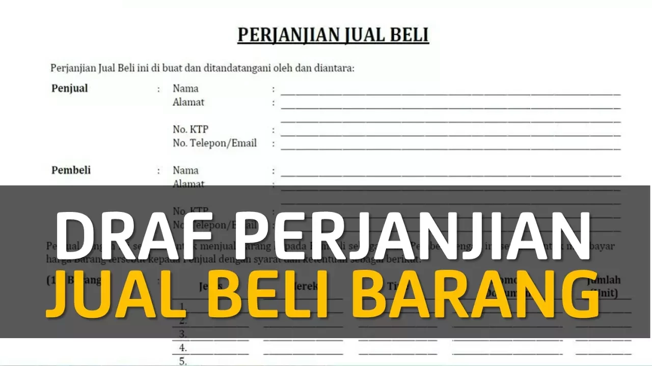 Contoh cara membuat surat perjanjian jual beli tanah.. 