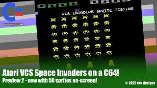 Atari VCS Space Invaders on a C64 - 2