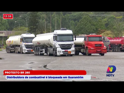 Protesto BR-280: Distribuidora de combustível é bloqueada em Guaramirim