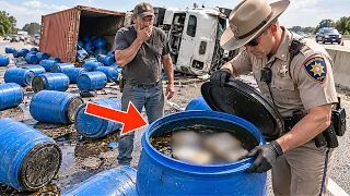 Highway Patrol Officer Checks a Truck Crash… Calls for Backup When He Sees What’s in the Cargo