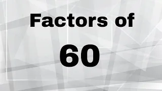 Factors of 60