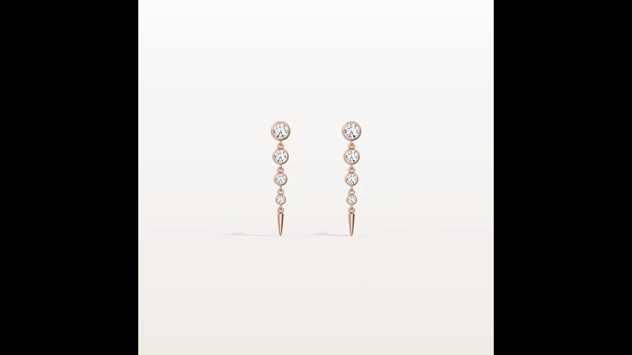 Graduated Bezel Set Lab-Grown Diamond Fringe Earrings in 14 Solid Gold/Platinum