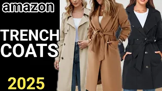 10 BEST TRENDY TRENCH COATS FOR FALL WINTER 2025 ON AMAZON model try on haul