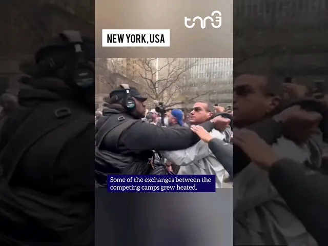 ⁣Things get heated after #donaldtrump gets #arrested in #newyork
