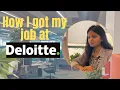 How i got a job at Deloitte