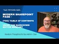 Modern SharePoint Page Table of Contents with the Markdown Editor Web-part