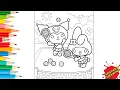 Cute Kuromi and My Melody Playing Tennis Coloring Page Tutorial How to Color Sanrio Characters