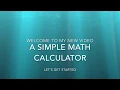 a simple math calculator using Arduino Uno