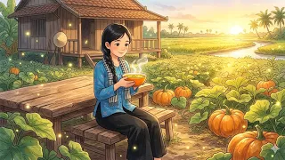 harvesting and processing pumpkins anime AI ASMR