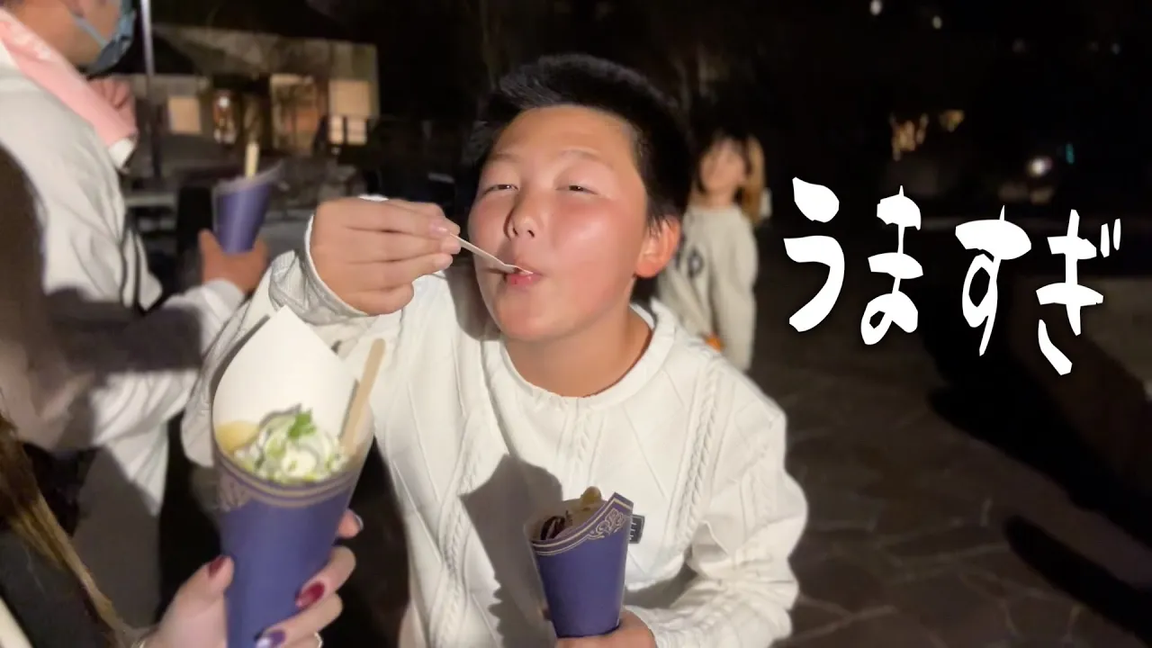 夜に食べるキッチンカーのクレープが最高すぎた😍【ココロマン普段の様子】