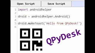 QPyDesk - Code editor and real-time QR code generator for QPython