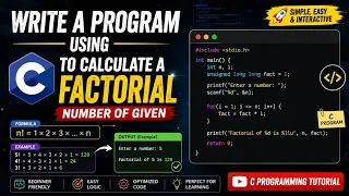 Write a Program Using C to Calculate the Factorial of a Number C Programming Tutorial in Hindi