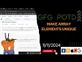 Make array elements unique gfg potd today POTD GFG Problem of the Day C