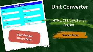 JavaScript Project Unit Converter Real Life Example JavaScript JavaScript Projects for Beginners