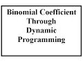 Binomial Coefficient Through Dynamic Programming English Hindi