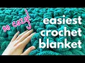 How To Crochet A Throw Blanket With Chunky Yarn EASY BEGINNER TUTORIAL