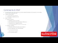 Comment in PHP PHP Tutorial How to use comments Types of Comment
