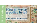 Policy Training - How to write a policy brief