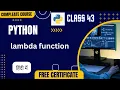 python lambda function python tutorial hindi