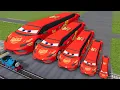 Big \u0026 Small Long Lamborghini McQueen VS Train Thomas | BeamNG.drive