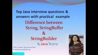 Difference between String StringBuffer and StringBuilder class in Java Core Java Interview question