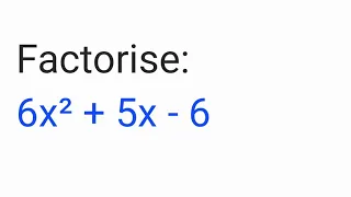 Factorise 6x 5x - 6 class 9th maths chapter 2 polynomial