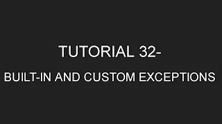 Java Programming Tutorial 32 - Built-in Exceptions Custom Exceptions Threads in English