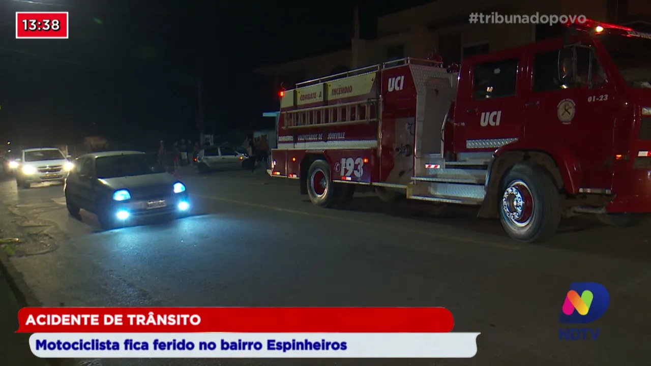 Acidente de trânsito: Motociclista fica ferido no bairro Espinheiros
