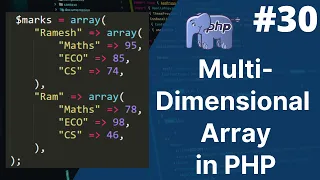 Array in php Multidimensional array in php in hindi php tutorial for beginners full - 30