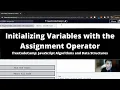 Initializing Variables with the Assignment Operator Basic JavaScript freeCodeCamp tutorial
