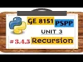 GE 8151 PSPP NOTES - 3 4 5 RECURSION