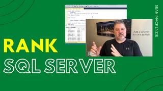 How to Create a Rank Column in SQL Server - TSQL Rank Partition By and Order By