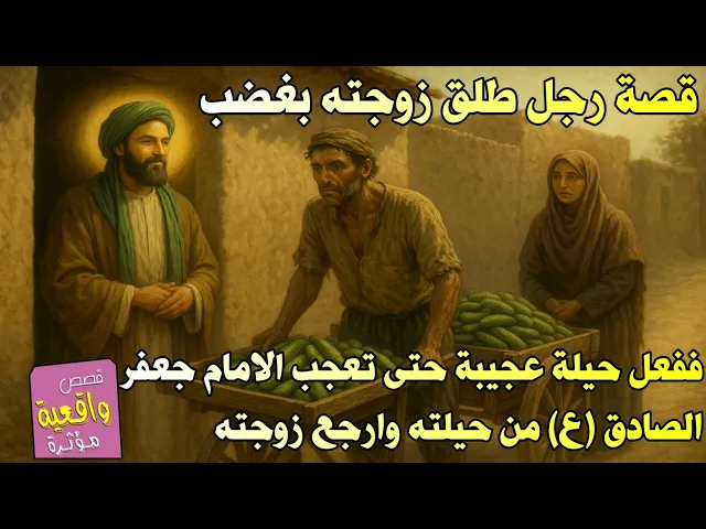 ⁣قصة رجل طلق زوجته بغضب ففعل حيلة عجيبة حتى تعجب الامام جعفر الصادق من حيلته وارجع زوجته