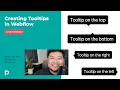 Creating tooltips in Webflow - Live Tutorial