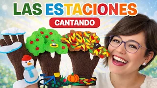 🌺🏖️Canción LAS ESTACIONES DEL AÑO🍂☃️ [Aprende con la Manualidad del Guante🧤]