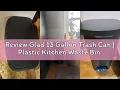 Review Glad 13 Gallon Trash Can Plastic Kitchen Waste Bin with Odor Protection of Lid Hands Free